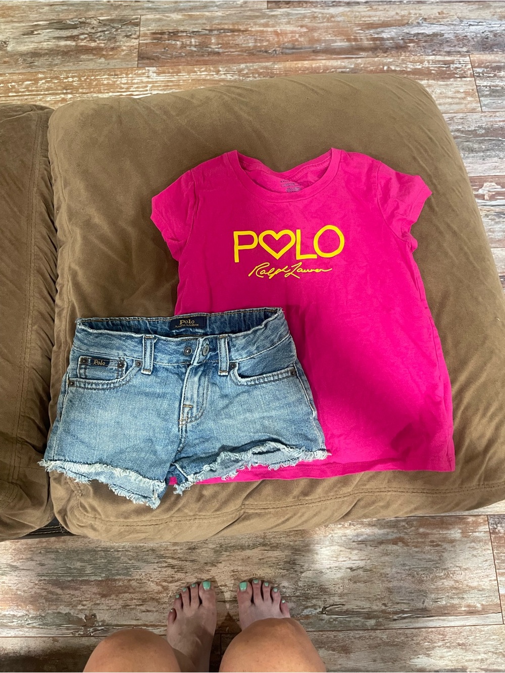 Ralph Lauren Hot Pink Tee with Yellow POLO Heart Logo